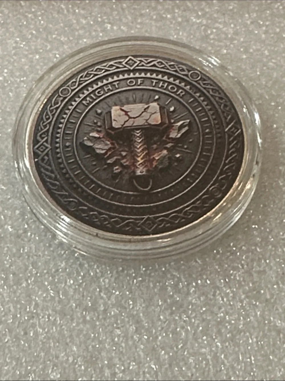 Viking Thor Decorative Coin - Red & Black
